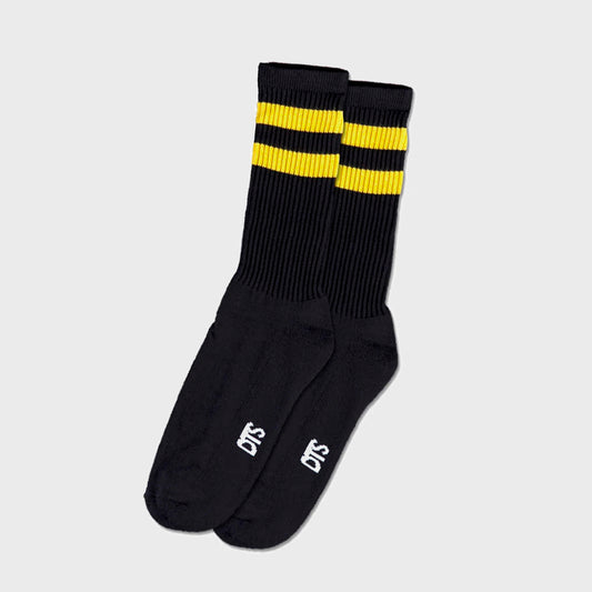 MEDIAS DTS RAYADAS NEGRO AMARILLO