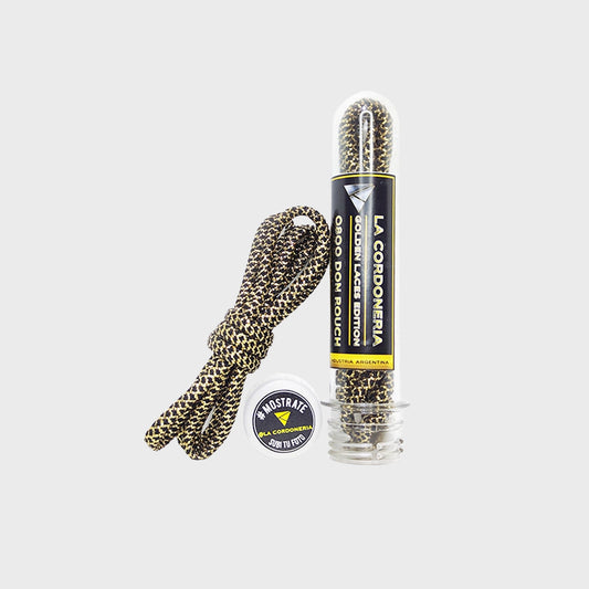 Cordones La Cordoneria 0800 Don Rouch Gold Laces Black