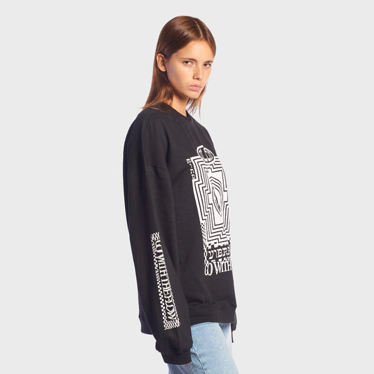 Buzo Volcom Crew Over Stone Magic Negro Mujer