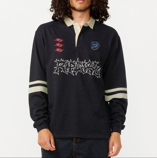BUZO RIP CURL CREW POLO RUGBY BLACK