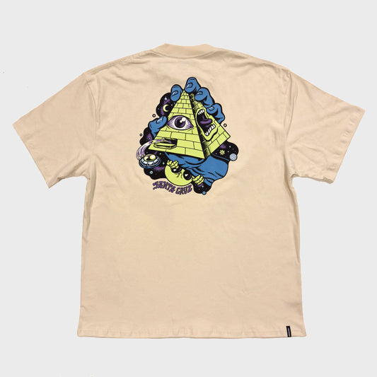 REMERA SANTA CRUZ RELAX OVER INVASION BEIGE - Cross the line