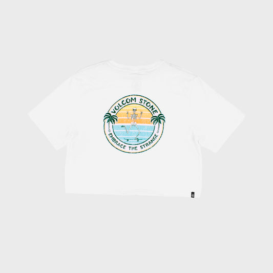 REMERA VOLCOM CROP EMBRACE WHITE