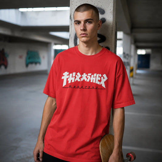 Remera Thrasher Godzilla Rojo Unisex