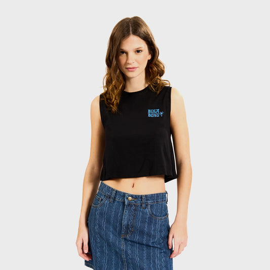 Musculosa Billabong Roadtrip tank negro para mujer