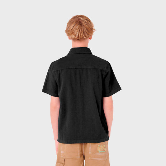 Camisa Rip Curl lino Gasa Negro para niño