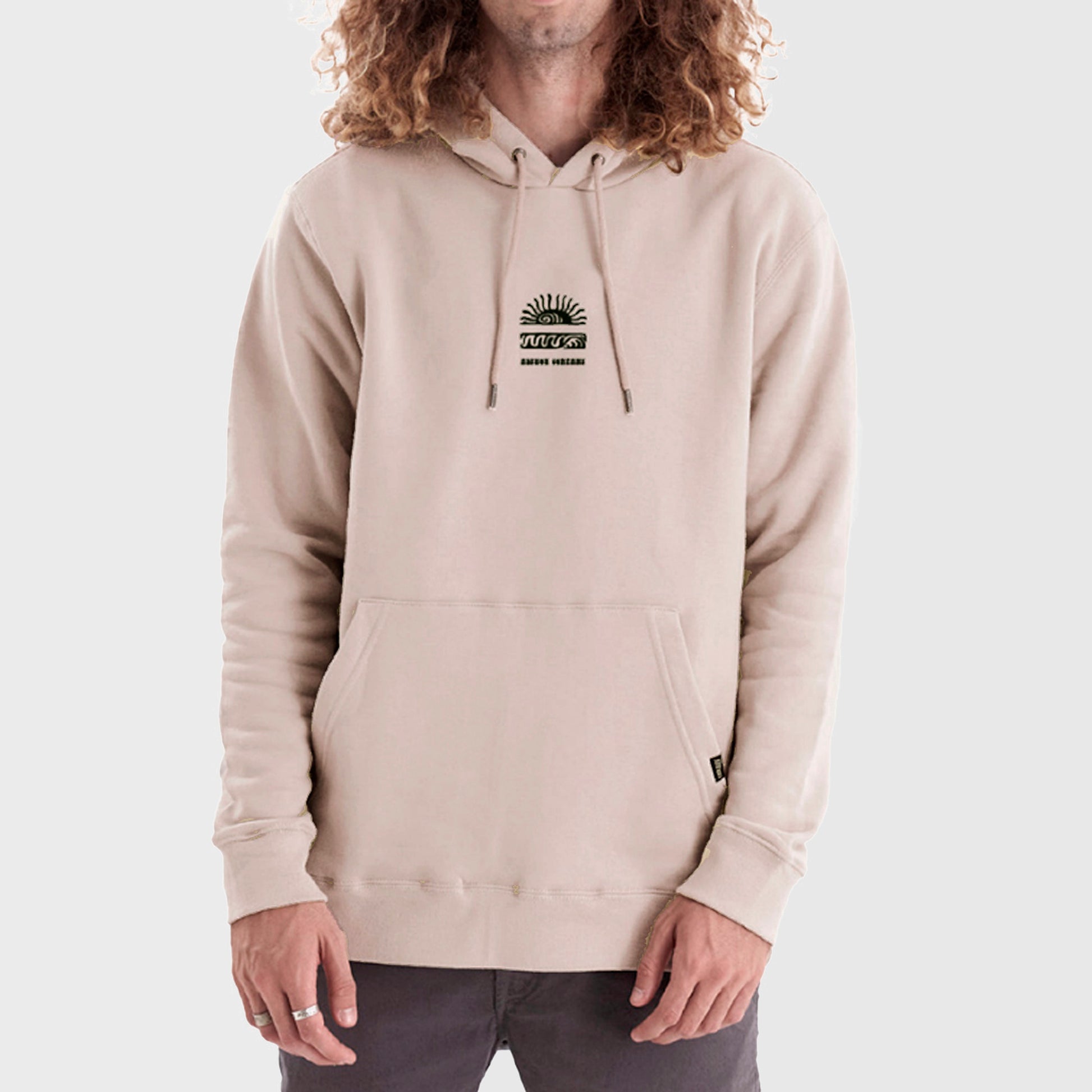 BUZO ALTHON SUNWAVES CLASSIC FLEECE HOODIE BEIGE - Cross the line
