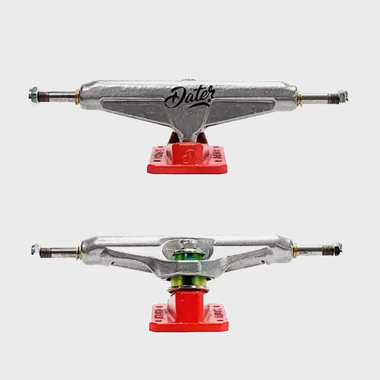 TRUCKS DATER COLOR SILVER MID RED X 2 UNIDADES
