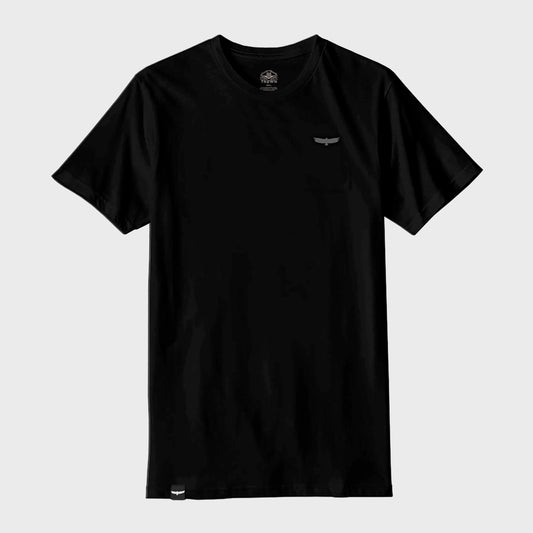 REMERA TROWN PLAIN BLACK - Cross the line