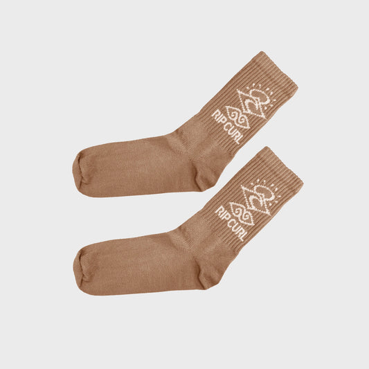 MEDIAS RIP CURL LOGO BROWN