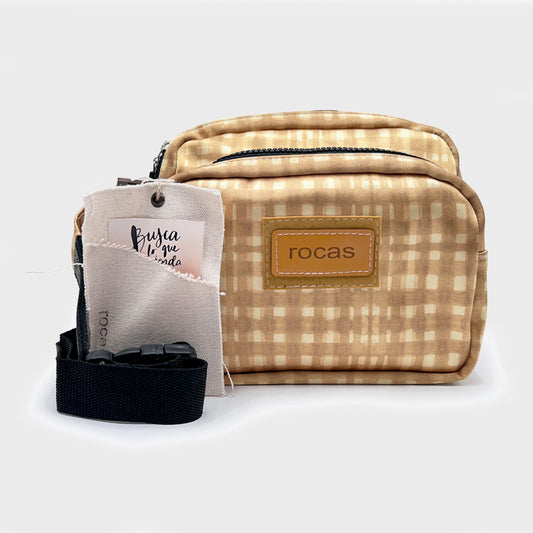 RIÑONERA ROCAS VENECIA CUADROS AMARILLO