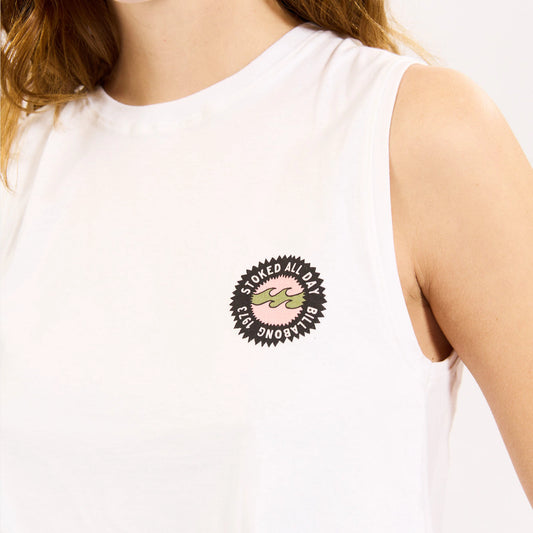 Musculosa Billabong Stoked all day blanco