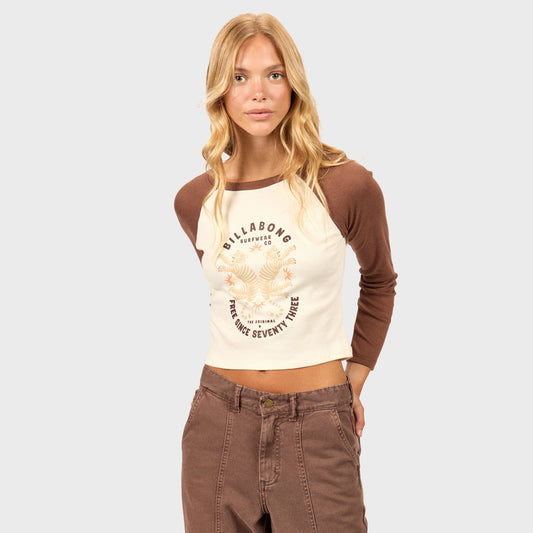 Camiseta Billabong Tigers Ranglan Long Tee Marron
