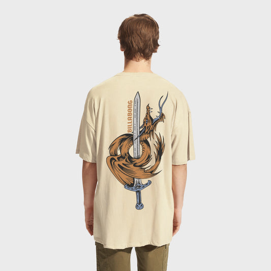 Remera Billabong Enter Over Tee Beige Hombre