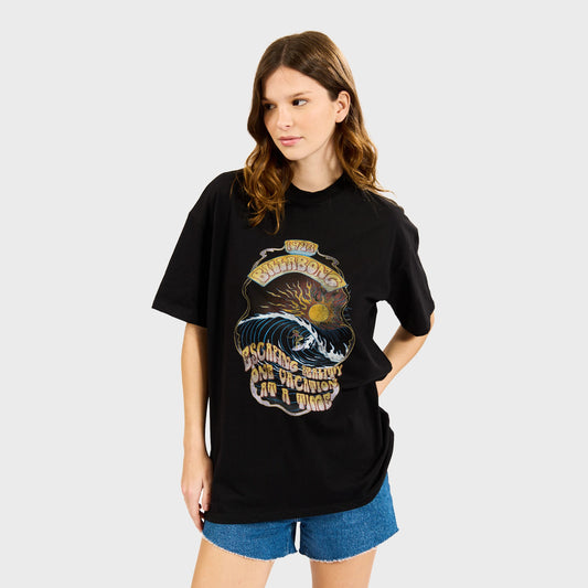 Remera Billabong Morning Surf Over Tee Negro Mujer