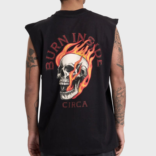 REMERA SIN MANGAS CIRCA BURN INSIDE BLACK