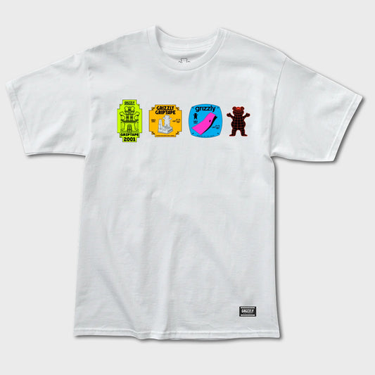 REMERA GRIZZLY BUMPER STICKER WHITE