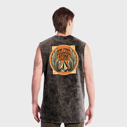 REMERA SIN MANGAS VOLCOM PROCESS PRINT BLACK