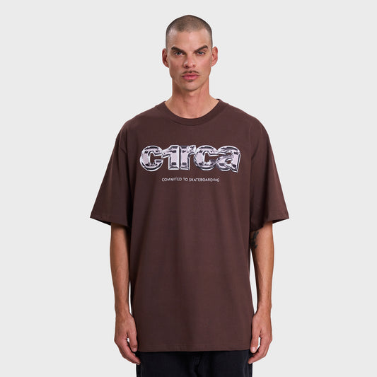 REMERA CIRCA METALIC OVERSIZED TEE BROWN