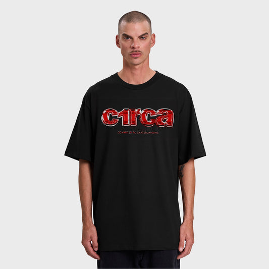 REMERA CIRCA METALIC OVERSIZED TEE BLACK