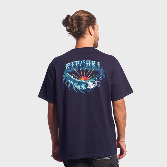 REMERA RIP CURL HAZED AND TUBED BLUE