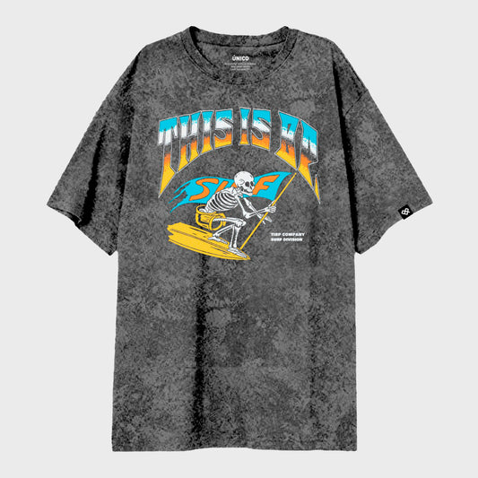 REMERA TIBP RELAXED SKULL STONE GREY