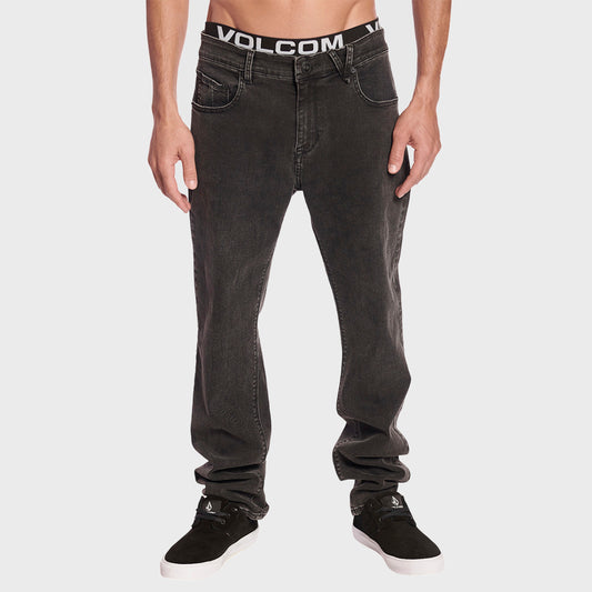 JEAN VOLCOM VORTA TAP BLK WASH L2