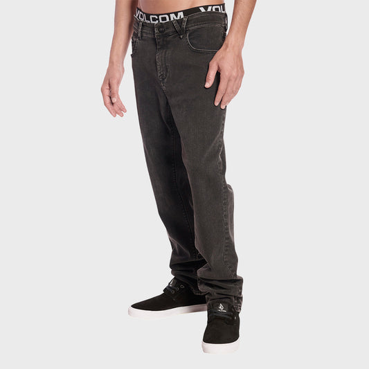 JEAN VOLCOM VORTA TAP BLK WASH L2