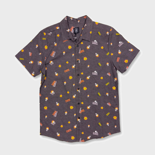 CAMISA MC VOLCOM SKULLFIRE BLACK