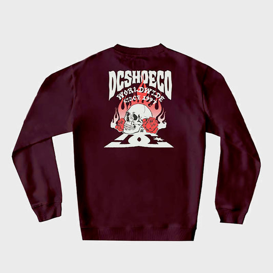 Buzo DC Defiant Bordó Hombre Algodón Estilo Urbano Casual Deportivo