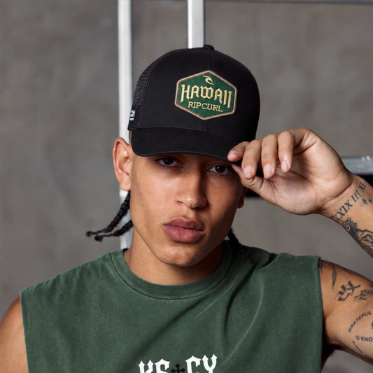 Gorra Rip Curl trucker Aloha State Lockup negra