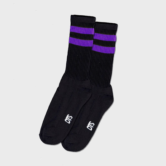 MEDIAS DTS RAYADAS NEGRO VIOLETA