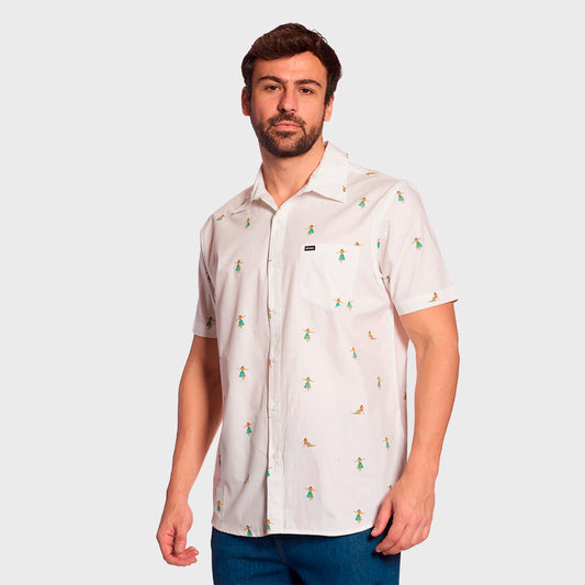CAMISA MC RIP CURL HULA BEACH WHITE K1