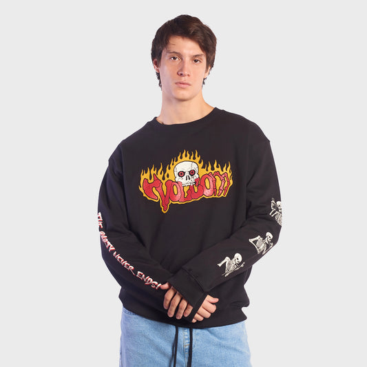 Buzo Volcom Crew Over Just Beer Hombre Algodón Estilo Urbano Casual