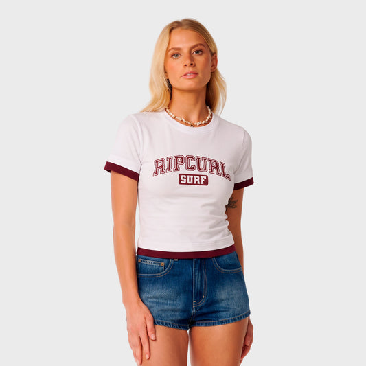 Remera Rip Curl Fitted Retro Swell blanco