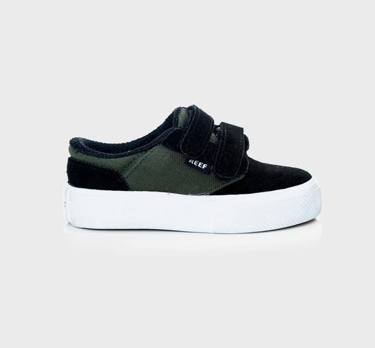 ZAPATILLAS REEF BYRON BAY KIDS VELCRO ARMY BLACK WHITE