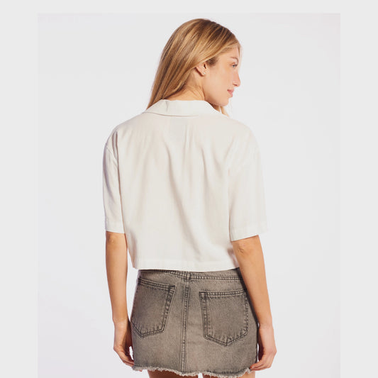 Camisa Lino Rip Curl Boxi Fit Blanco
