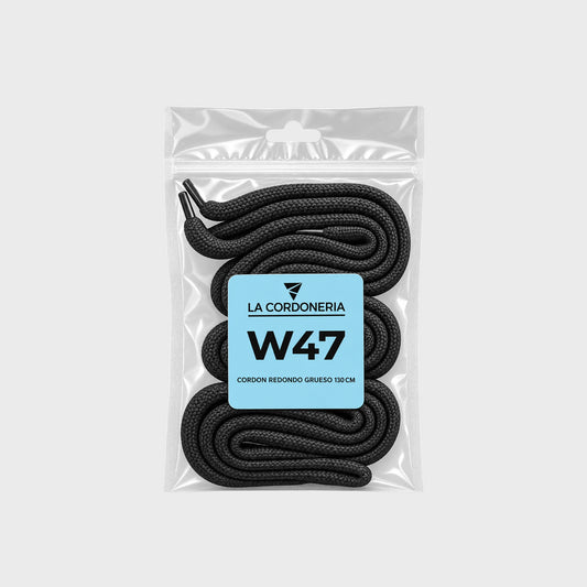 Cordones La Cordoneria Redondo Grueso W47 Negro 1,30