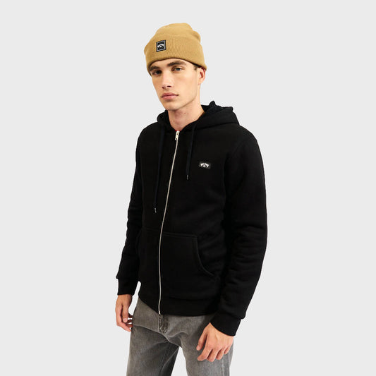 Campera Billabong journey sherpa zip hood hombre negra