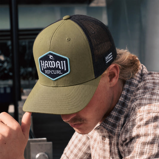 Gorra Rip Curl trucker Aloha State Lockup oliva