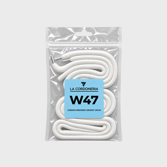 Cordones La Cordoneria Redondo Grueso W47 Blanco 1,30