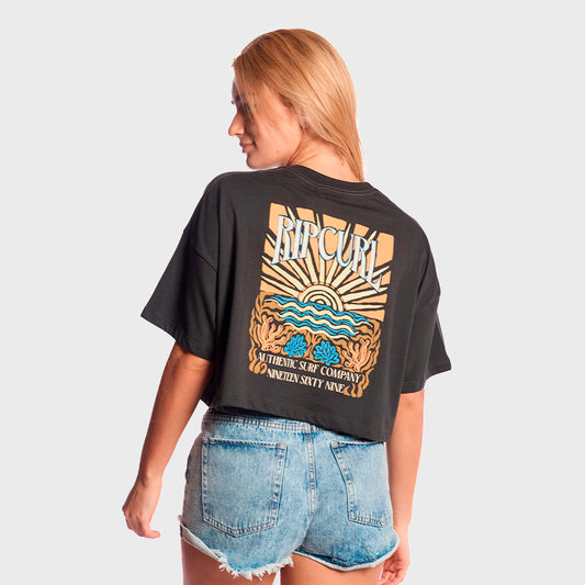 REMERA RIP CURL BOXI FIT SANDS BLACK - Cross the line