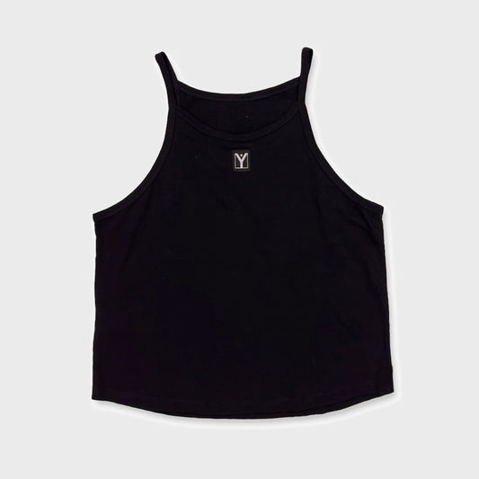 MUSCULOSA Y TU QUIQUE TANK FLAME PLAIN BLACK