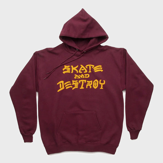 BUZO THRASHER SKATE AND DESTROY BORDO