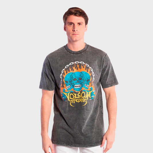 REMERA VOLCOM RELAX HEADFIRE PRINT GREY
