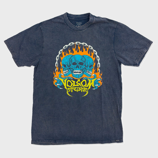 REMERA VOLCOM RELAX HEADFIRE PRINT BLUE