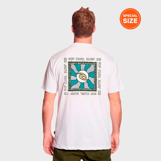REMERA RIP CURL RELAX BIG BLOCK SPECIAL SIZE WHITE