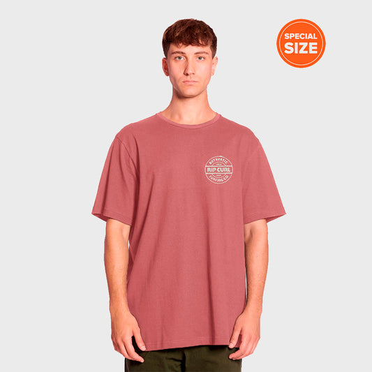 REMERA RIP CURL RELAX BIG BLOCK SPECIAL SIZE BORDO