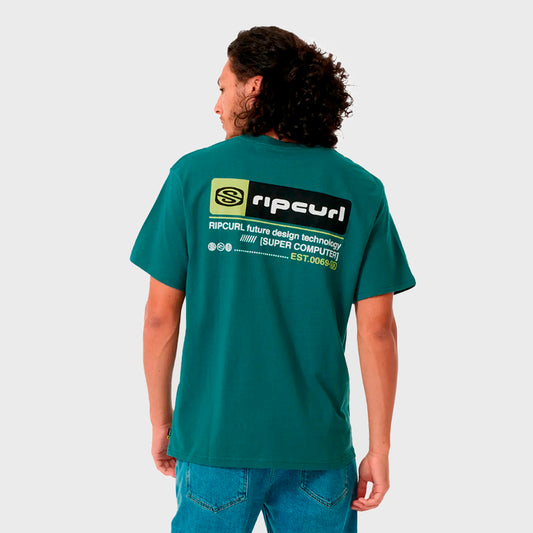 REMERA RIP CURL RELAX SUPER COMPUTER GREEN