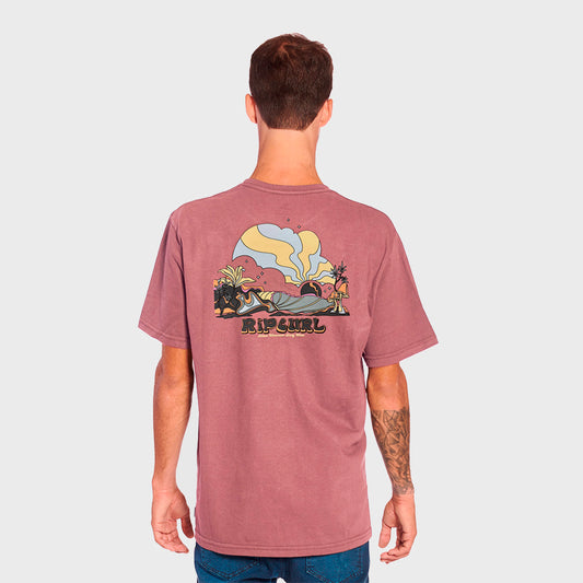 REMERA RIP CURL MASON PIPELINES DARK RED