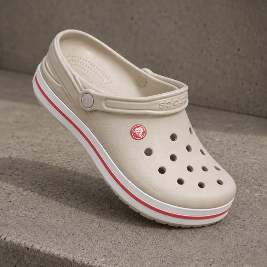 Zuecos Crocs Crocband beige/blanco Stucco melon mujer